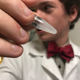 A Prophase Labs biohacker with the DNA that forms the basis of the HIV vaccine. Image: Kristen V. Brown